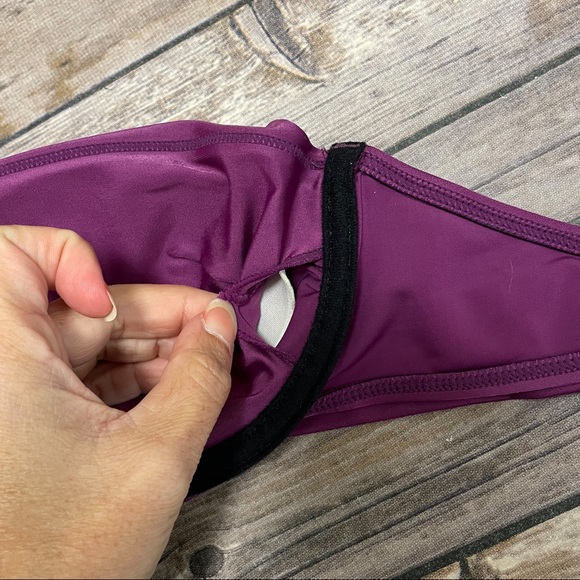 Paula Hermanny Vix Purple Solid Lolita Bandeau Bikini Top NWT Large Underwire - Picture 7 of 12